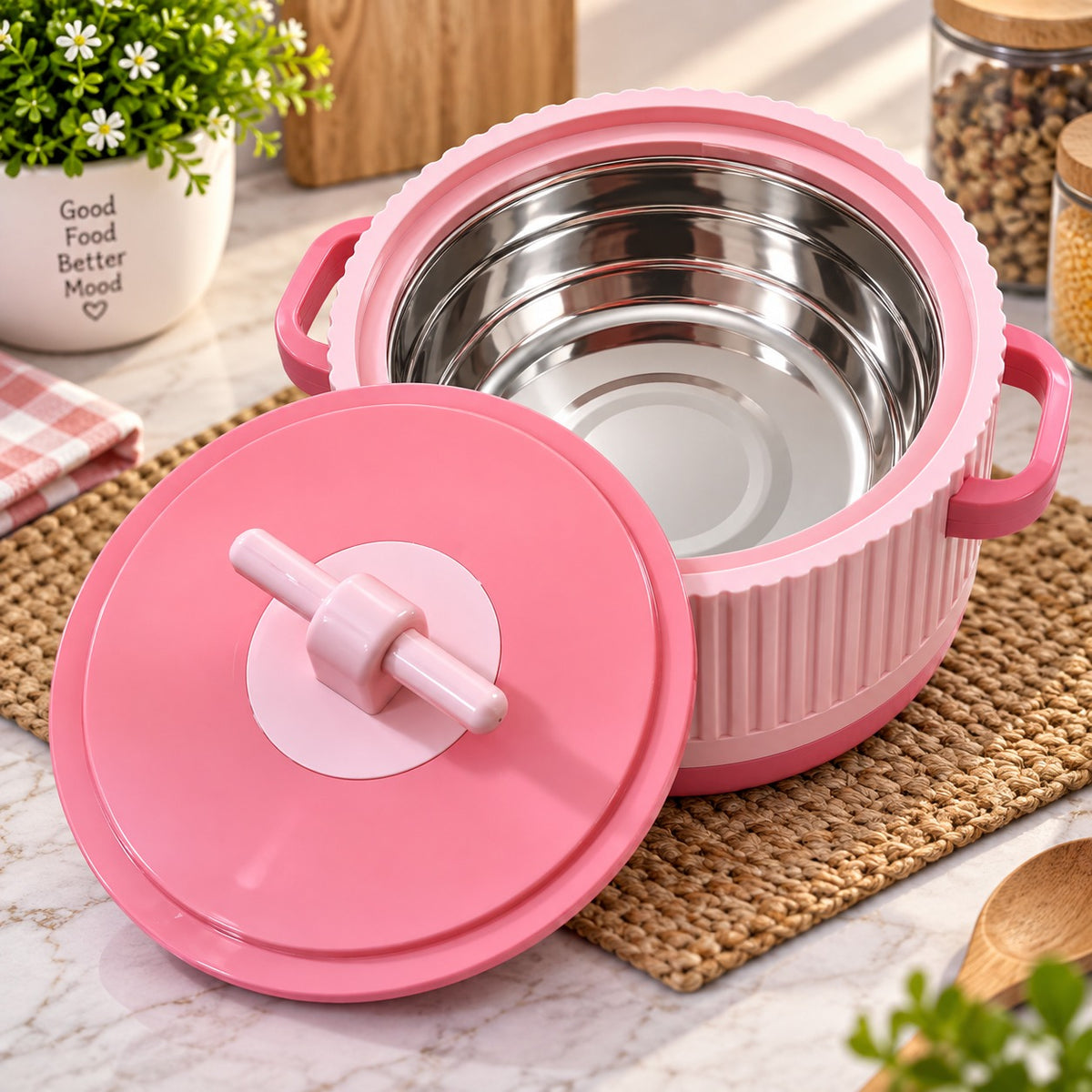 (K17) Insulated Inside Steel Hot Box 1500 ML – Stainless Steel Food Storage