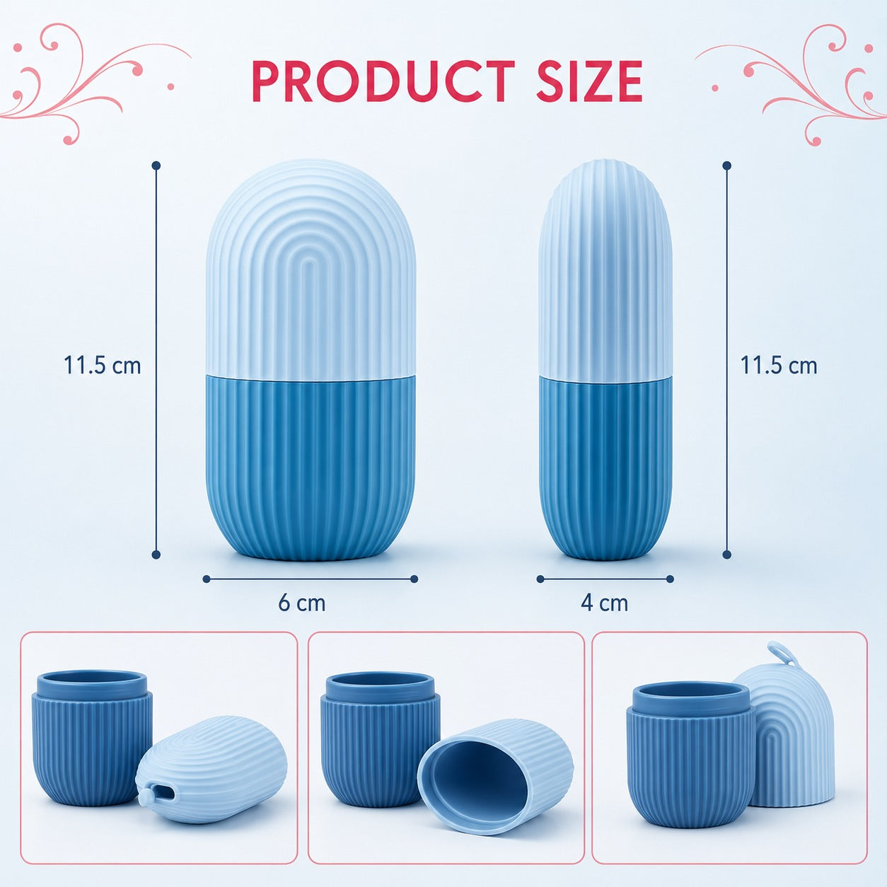 (SC-006) (MOQ: 4 Pcs) Reusable Silicone Ice Face Roller – Cooling Facial Massager