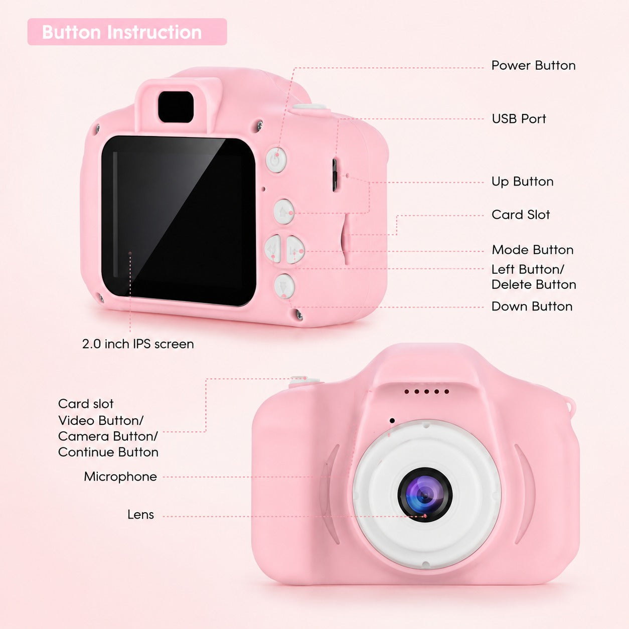 (KA-004) Kids 1080P HD Digital Camera – Cute  Design Video Camera