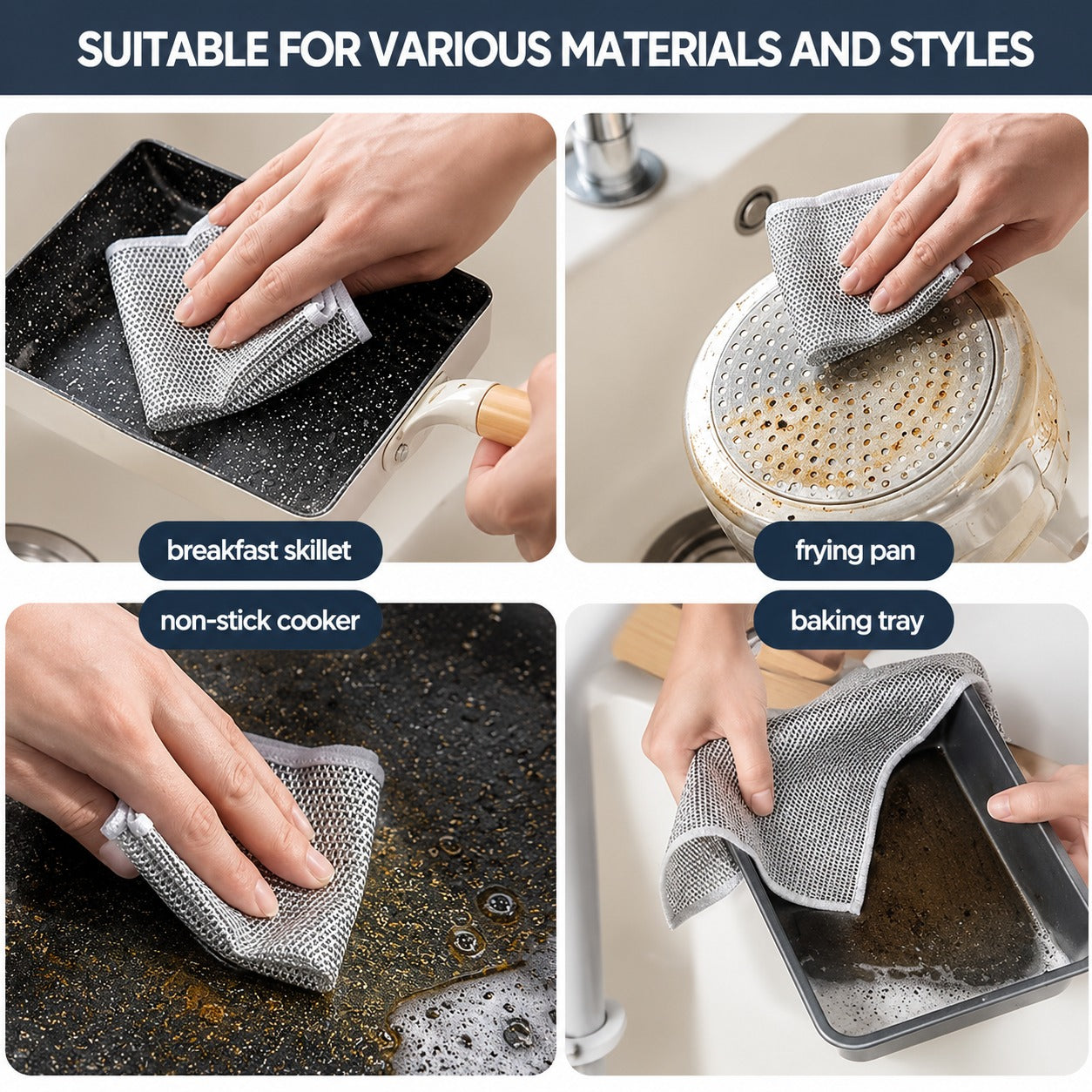 (K-003) Double-Sided Multipurpose Microfiber Cleaning Cloth Set – 25 Pcs