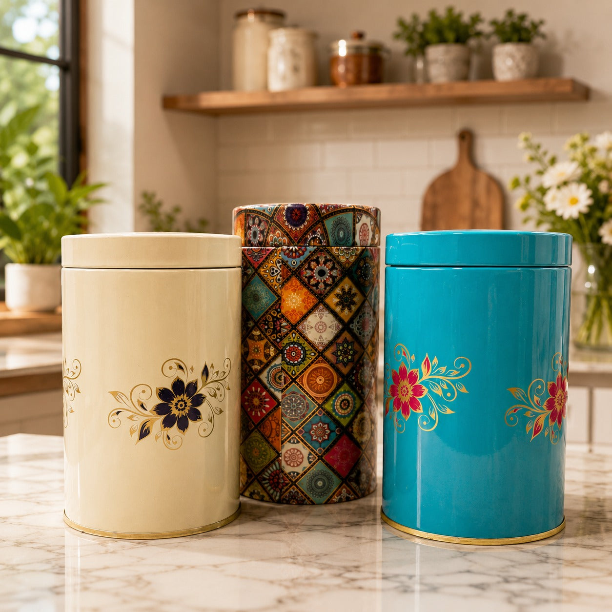 (R-024) (MOQ: 4Pcs) Metal Print 200ML Tin Container for Storage & Gifting