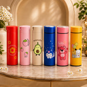 (B-053) (MOQ-4Pcs) Korean Glass 400 ML Water Bottle - Multi Designs Print Bottle