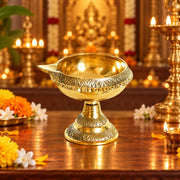 (MG21) (MOQ: 30 Pcs) Traditional Brass Kuber Diya Oil Lamp for Daily Pooja and Festivals