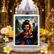 (G-046) Mini LED Photo Frame Night Light with Divine God Images | Plug-in LED Light