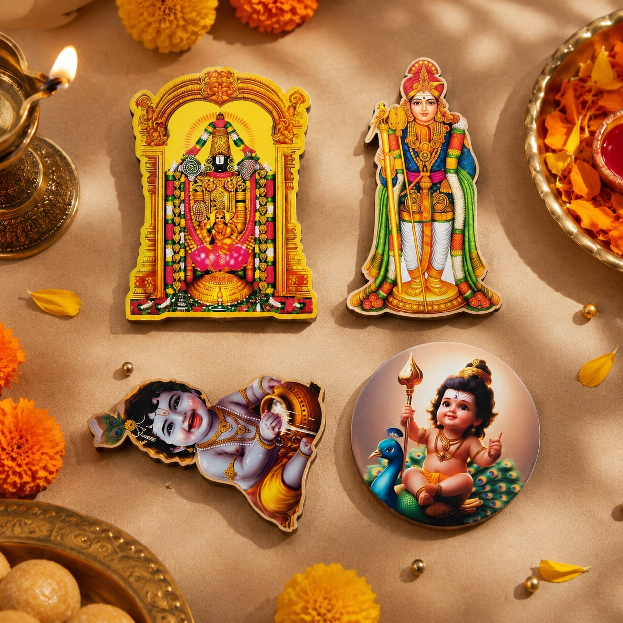 (R-023) (MOQ: 4 Pcs) Wooden Lord Fridge Magnets
