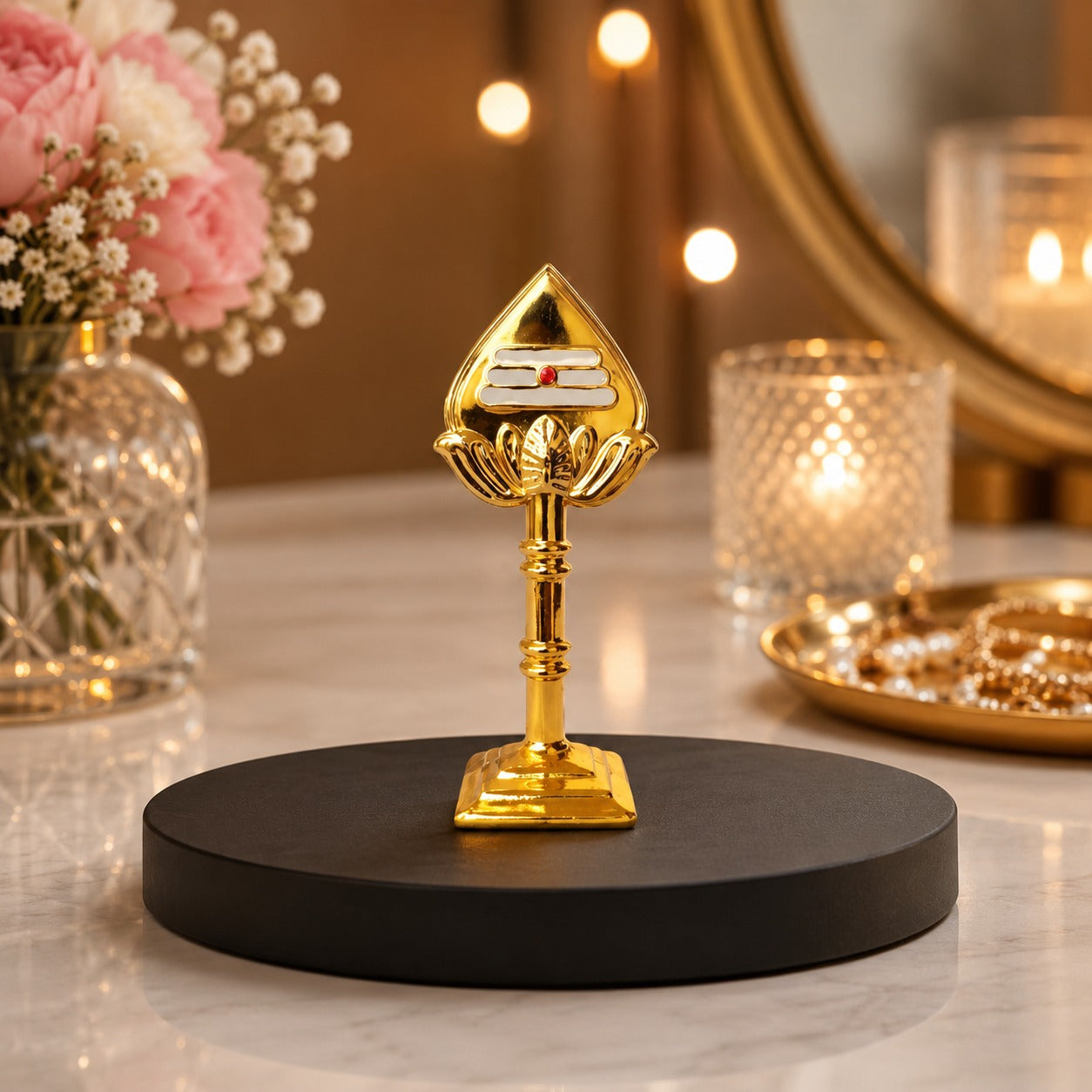 (G-030) (MOQ: 4 Pcs) Premium Golden Murugan Vel for Pooja & Home Décor