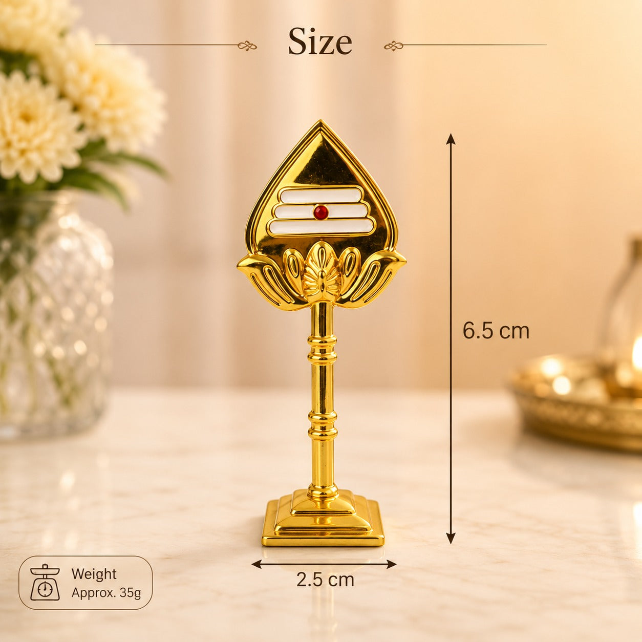 (G-030) (MOQ: 4 Pcs) Premium Golden Murugan Vel for Pooja & Home Décor