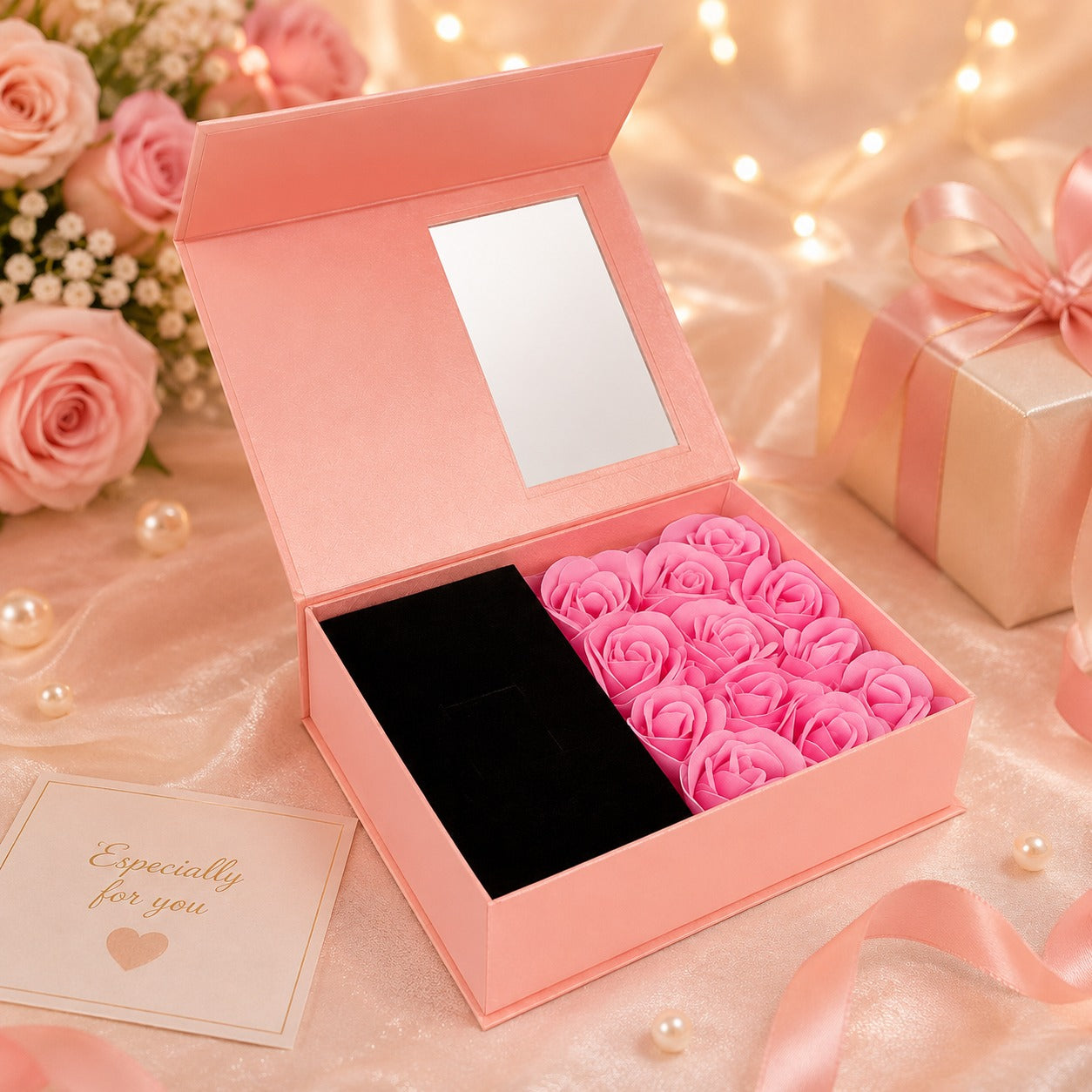 (G-018) Romantic Pink Rose Soap Gift Set – “Love Forever”
