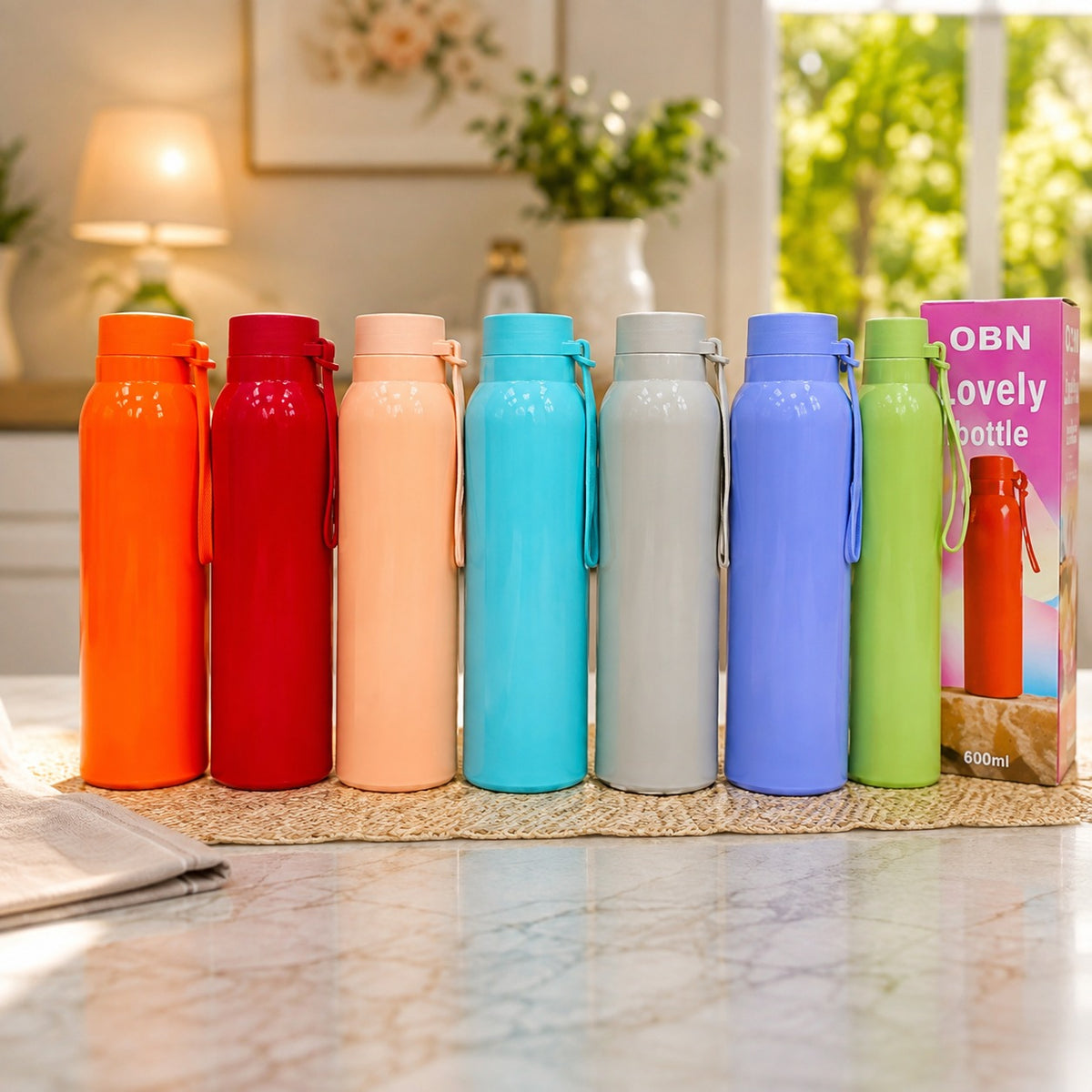 (B61) (MOQ: 2 Pcs) Lovely Glass Water Bottle 450ML - OBN Style Drinking Bottle