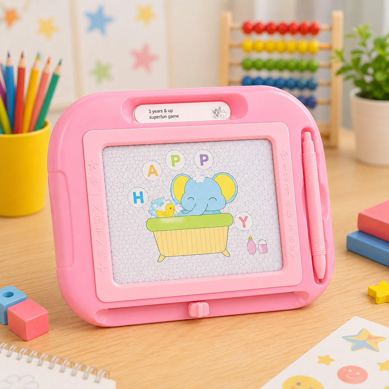 (S-007)  (MOQ: 4 Pcs) Magnetic Drawing Board – Reusable Writing & Doodle Pad