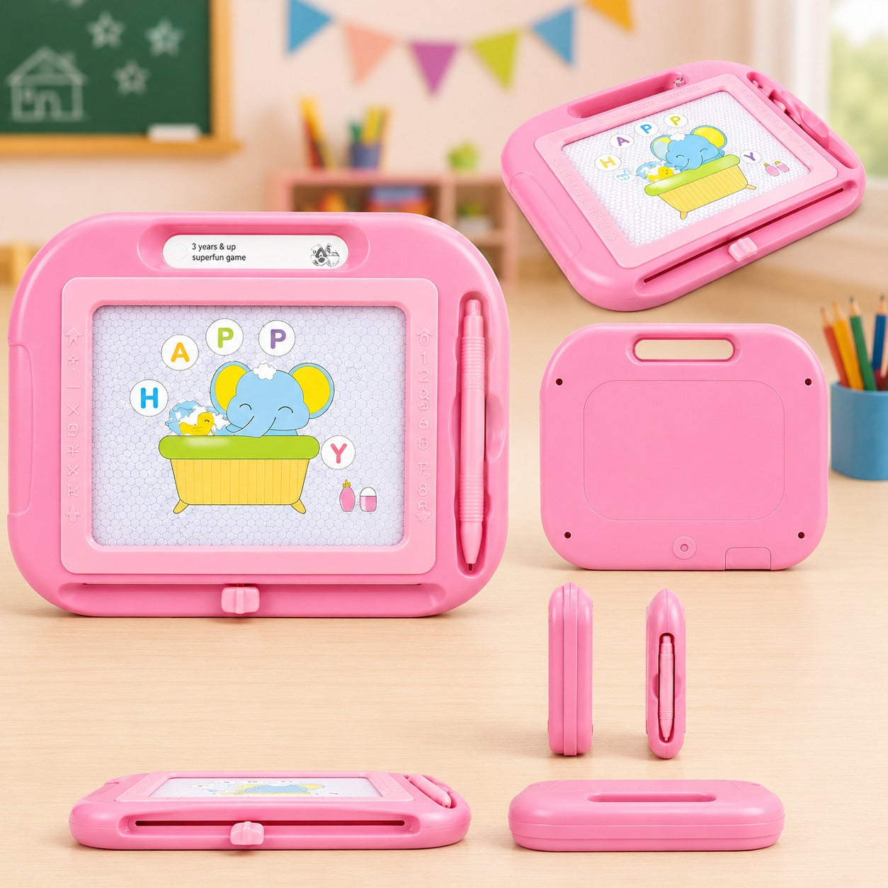 (S-007)  (MOQ: 4 Pcs) Magnetic Drawing Board – Reusable Writing & Doodle Pad