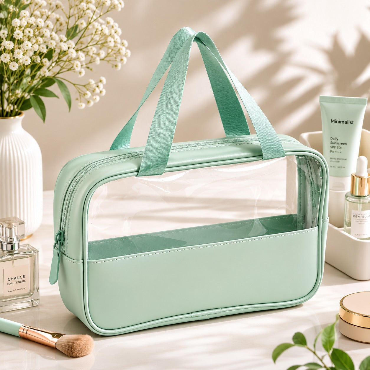 (BA-006) Clear Transparent Makeup Kit Organizer Bag – Waterproof Cosmetic Pouch