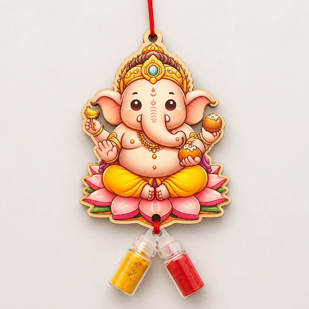 (R-001) (MOQ: 30 Pcs) Traditional Manjal Kumkum Set with God Images