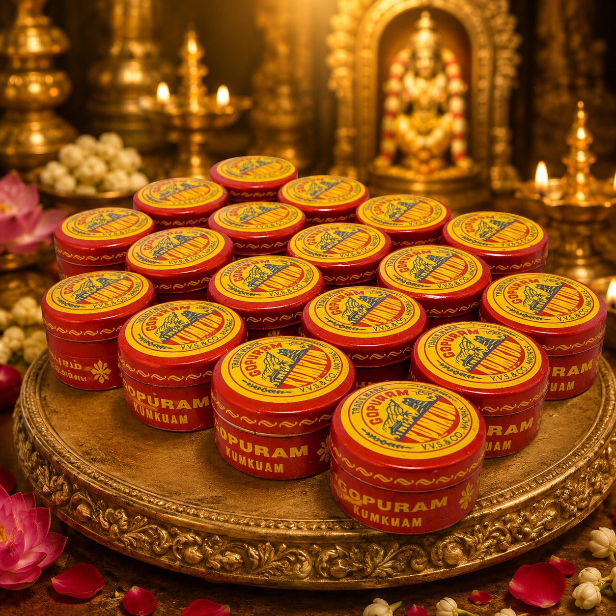 (R-032) (MOQ: 50 Pcs) Manjal & Kum Kum Box Set – Compact Haldi Kumkum Set for Pooja