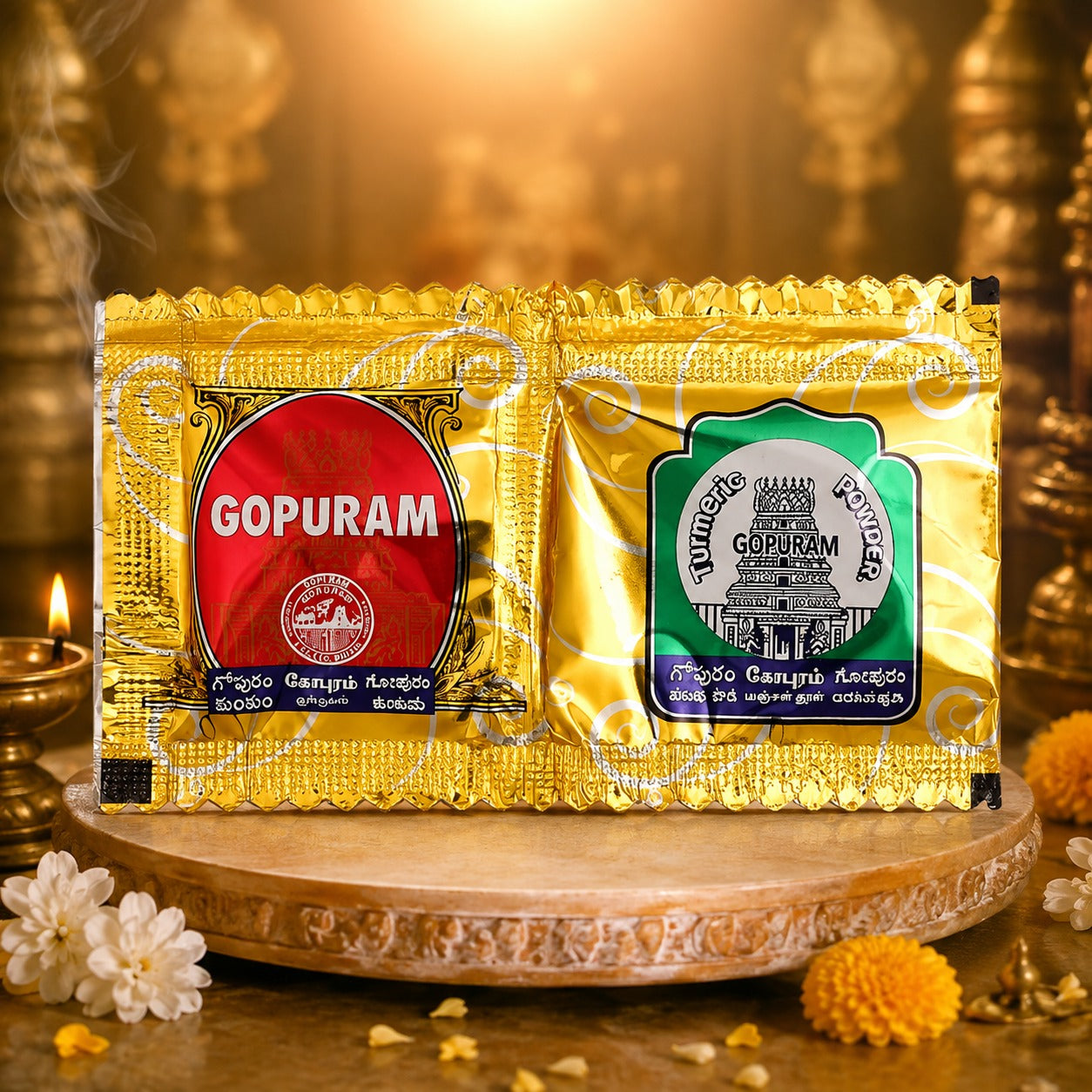 (R-031) (MOQ: 50 Pcs) Manjal & Kum Kum Pocket Set – Compact Haldi Kumkum Set for Pooja