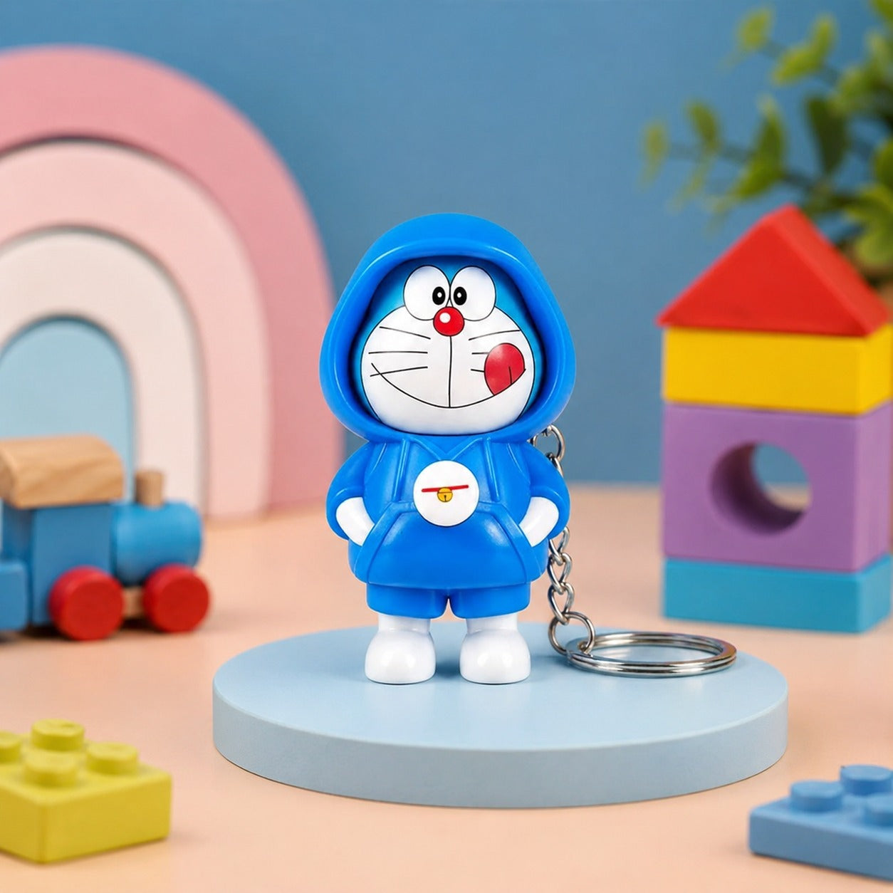 (KC-030) (MOQ: 4 Pcs) Mini Size Cartoon Character Face Changing Keychain