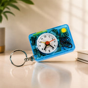 (KC-033) Mini Alarm Clock Keychain | Portable Analog Clock with Quartz Movement