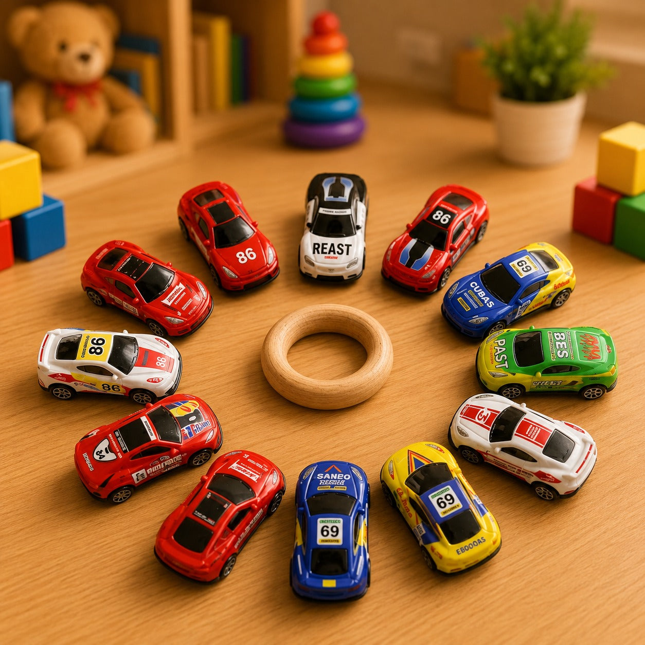 (T-017) Unbreakable Racing Mini Car Toy Set for Kids (1 Pack - 12 Pcs)