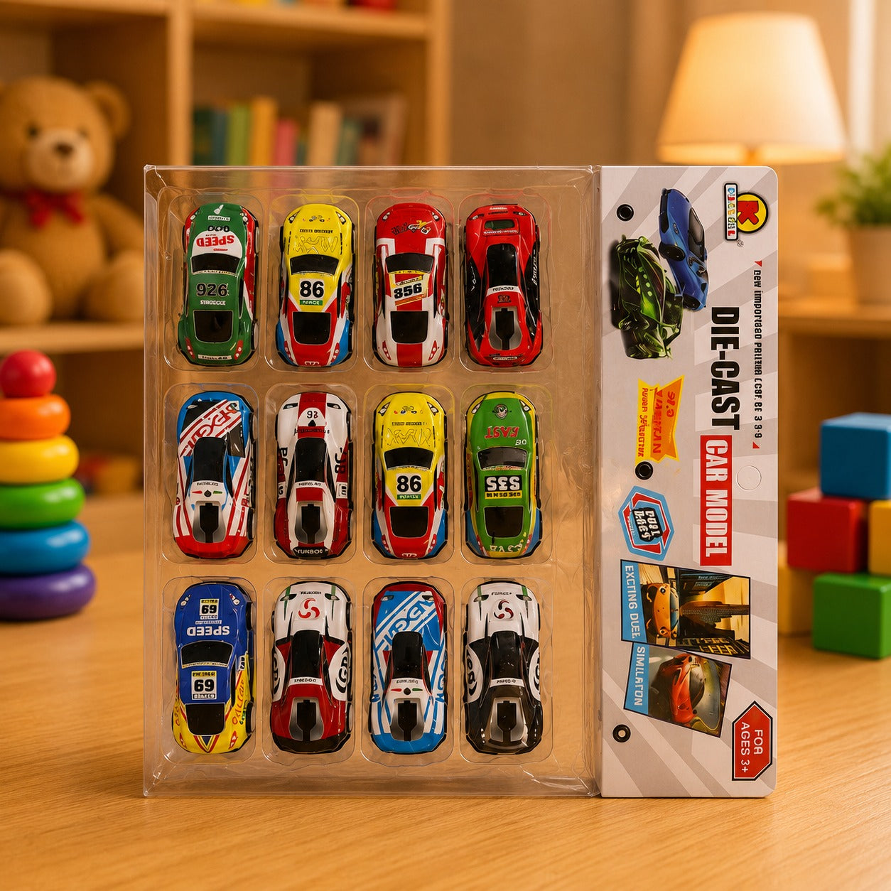 (T-017) Unbreakable Racing Mini Car Toy Set for Kids (1 Pack - 12 Pcs)