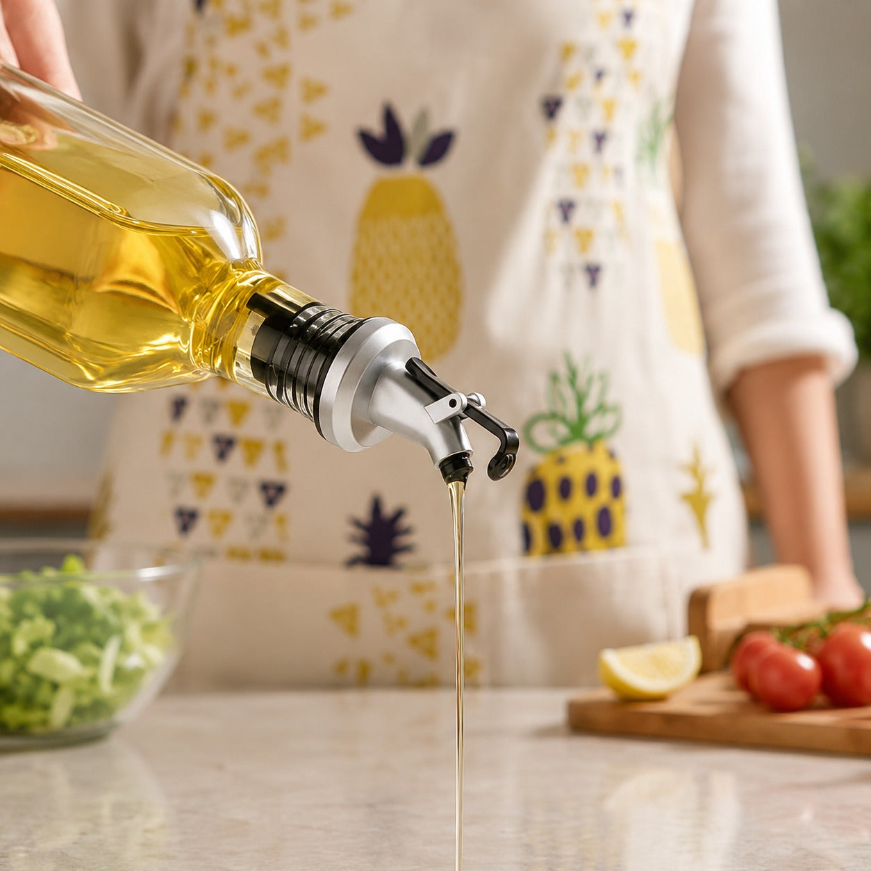 (K-006) (MOQ: 4 Pcs) Multipurpose Glass Oil Bottle 500ml – Oil Dispenser
