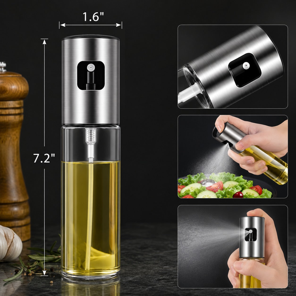 (K-001) Forestar Portable Oil Mister Sprayer – Fine Mist Oil Spray for Cooking & Air Fryer