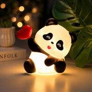 (LI-028) (MOQ: 4 Pcs) Mini Panda with Heart Night Light Lamp – Cute LED Table Lamp
