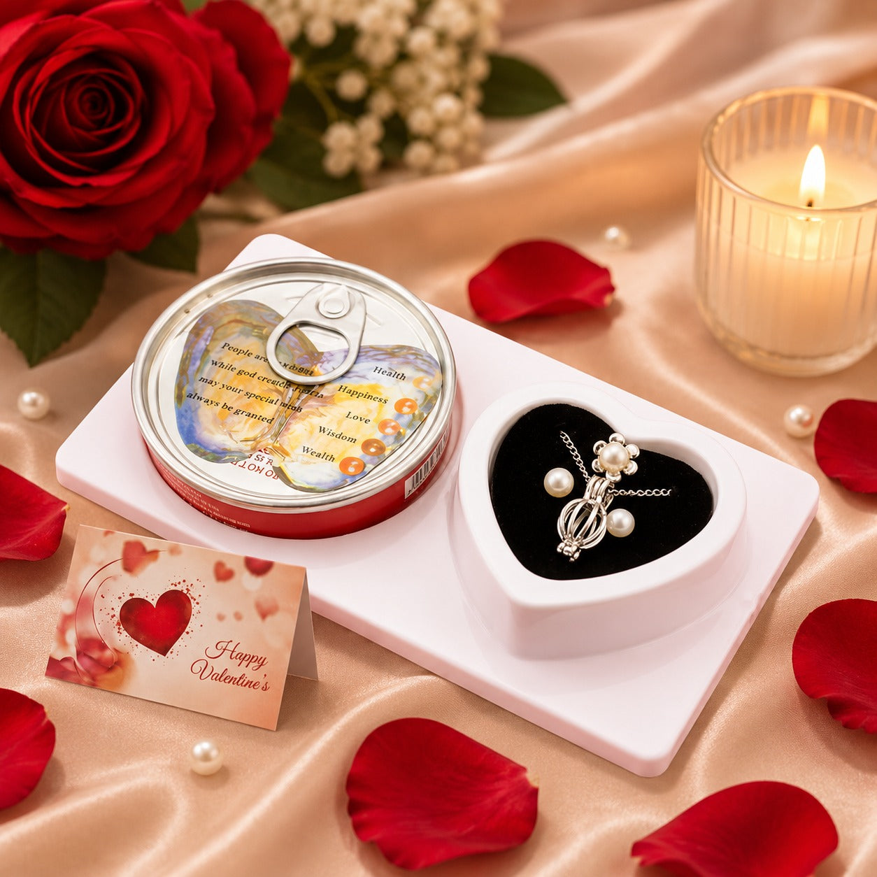 (G-015) Love Wish Pearl Necklace & Bracelet Gift Set