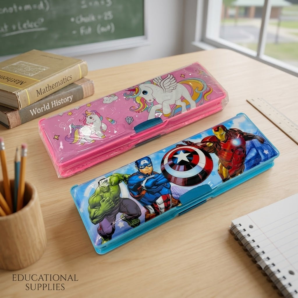 (S-012) (MOQ: 4 Pcs) Multipurpose Magnetic Pencil Box with Dual Sharpener