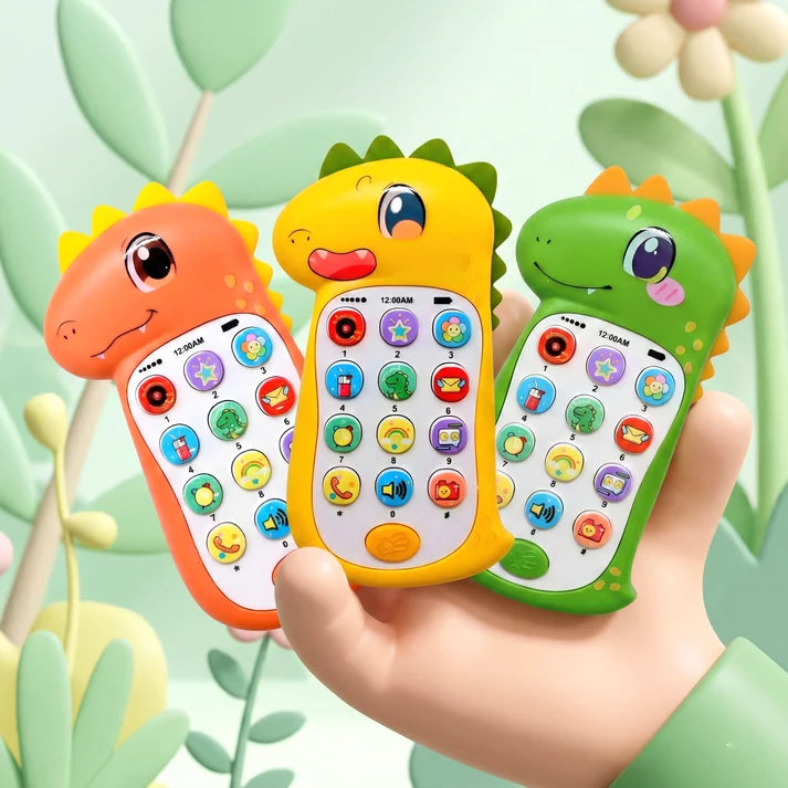 (T61) Dinosaur Musical Toy Phone for Babies  – Early Educational Musical Phone with Light & Sound Effects for birthday