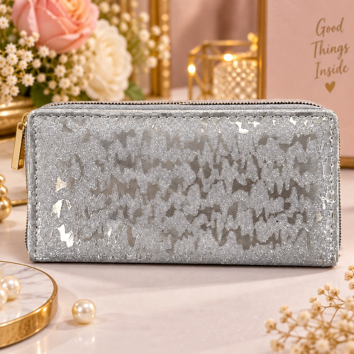 (BA13) Trendy Double Zip Long Clutch Wallet for Women with Stylish Design
