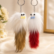 (KC-028) Soft Plush Fluffy Keychain with Animal Face – Cute Furry Bag Charm