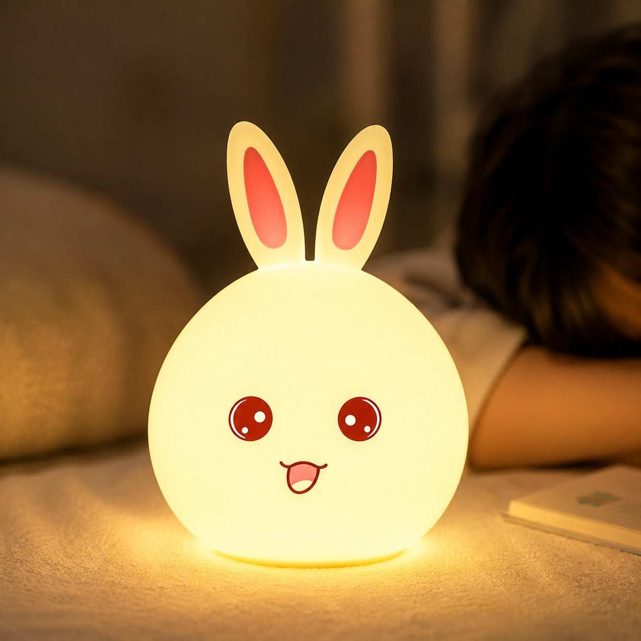 (LI-003) Rabbit Panda LED Night Light Soft Silicone Bedside Lamp