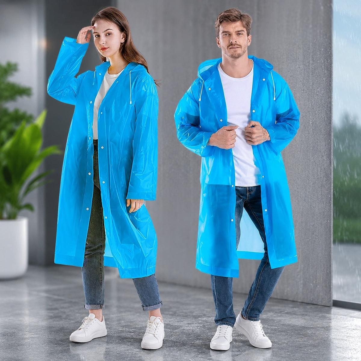 (S-015) (MOQ: 2 Pcs) Hooded Waterproof Raincoat – Rain Protection for Men & Women