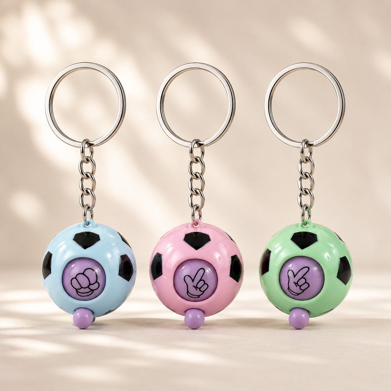 (KC-034) (MOQ: 4Pcs) Rock Paper Scissor Changing Keychain – Cartoon Game Keychain