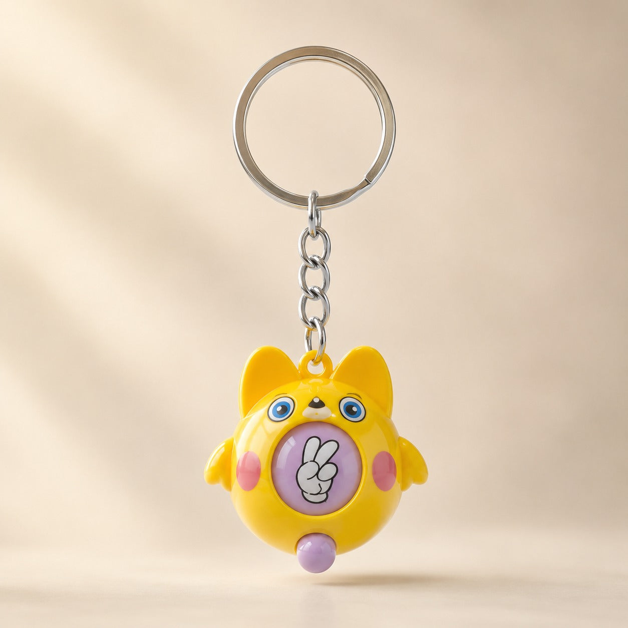 (KC-034) (MOQ: 4Pcs) Rock Paper Scissor Changing Keychain – Cartoon Game Keychain