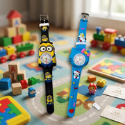 (KA-012) Cartoon Rubber Dial Watch with Box – Kids Analog Wrist Watch