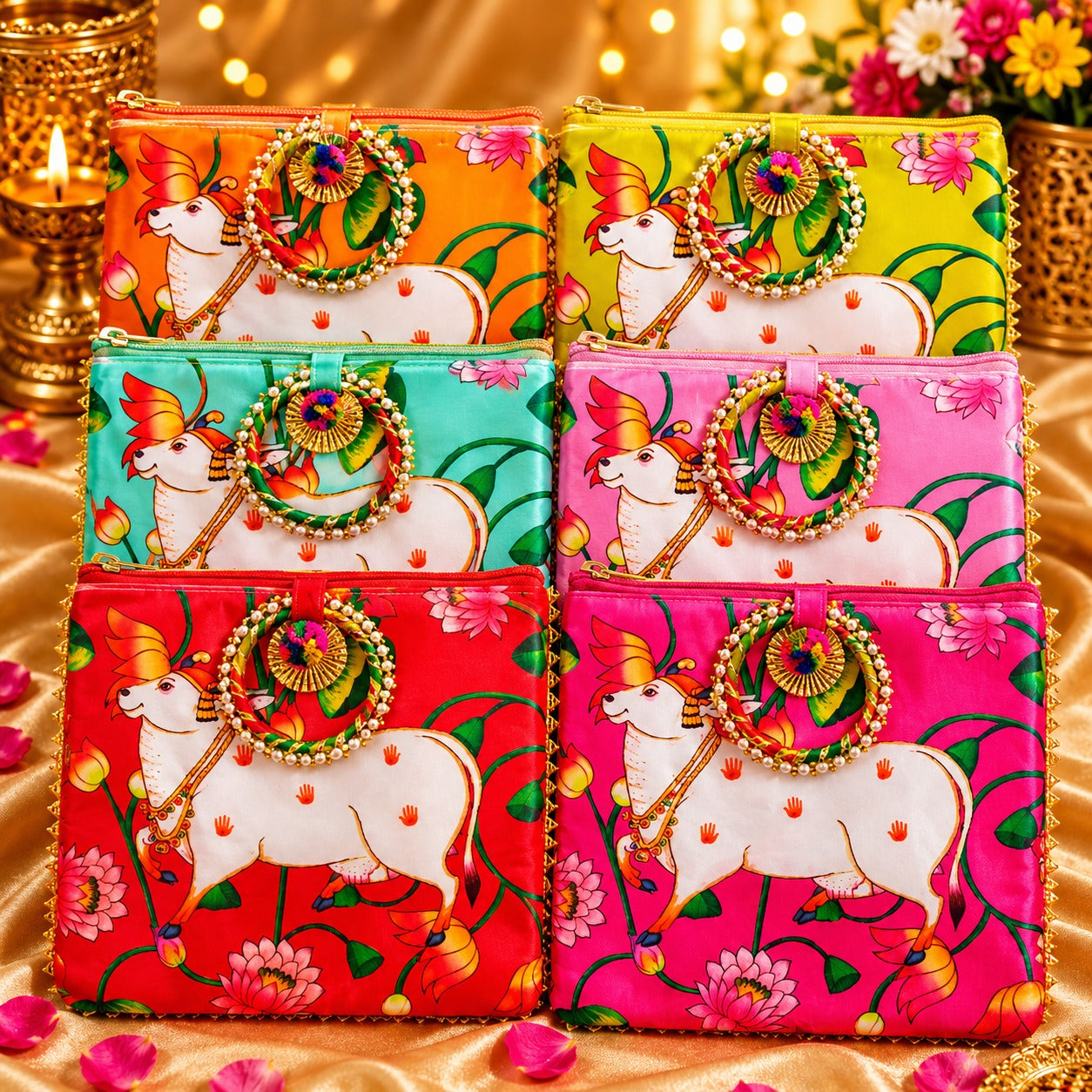 (R-009) (MOQ: 10 Pcs) Elegant Satin Potli Bags for Gifts & Return Favors