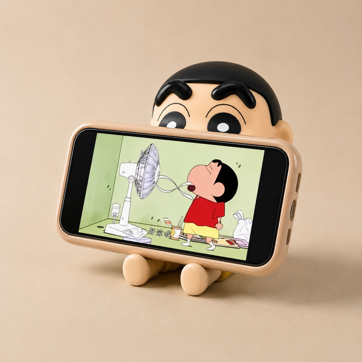 (M-003) Adorable Cartoon Sitting Figurine Phone Holder - Mini Desk & Car Decor Stand