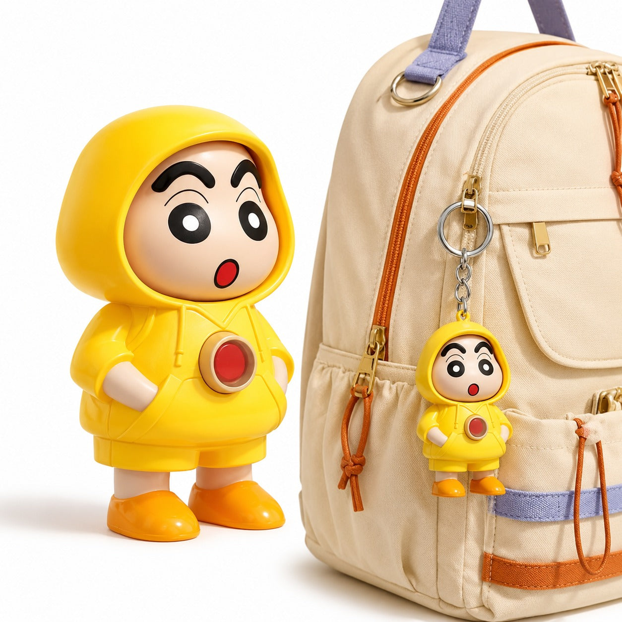 (KC-004) (MOQ: 4 Pcs) Celwaly Shinchan 3D Face-Flip Keychain