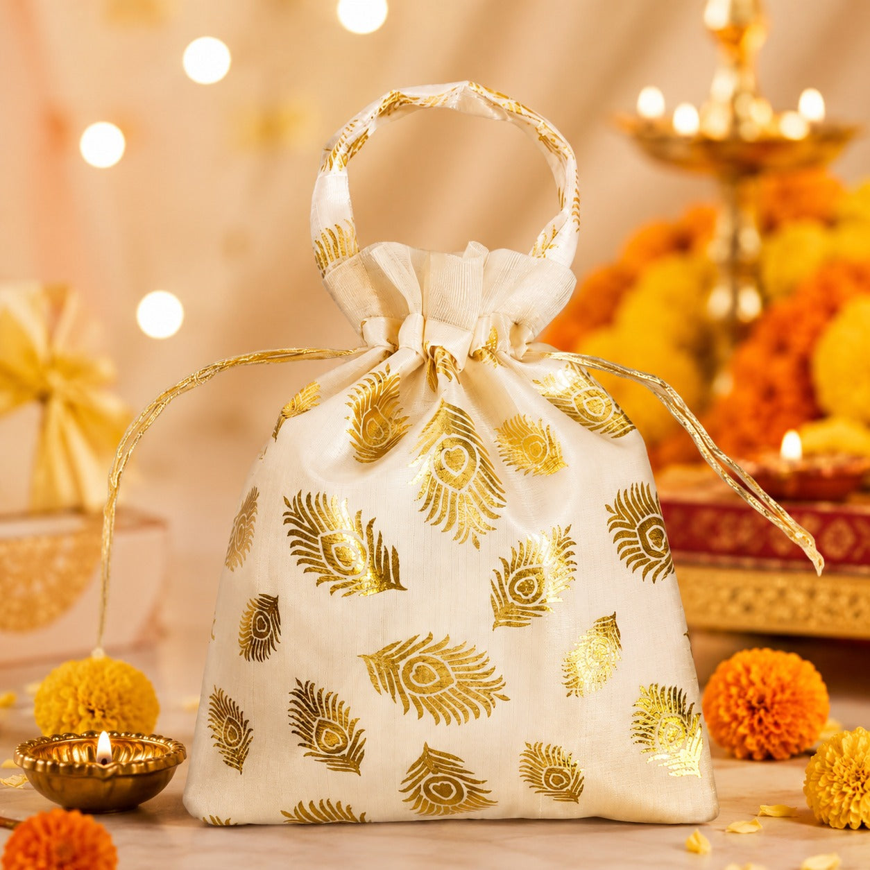 (R-003) (MOQ: 10 Pieces) Silky Shiny Return Gift Bag for Functions & Celebrations
