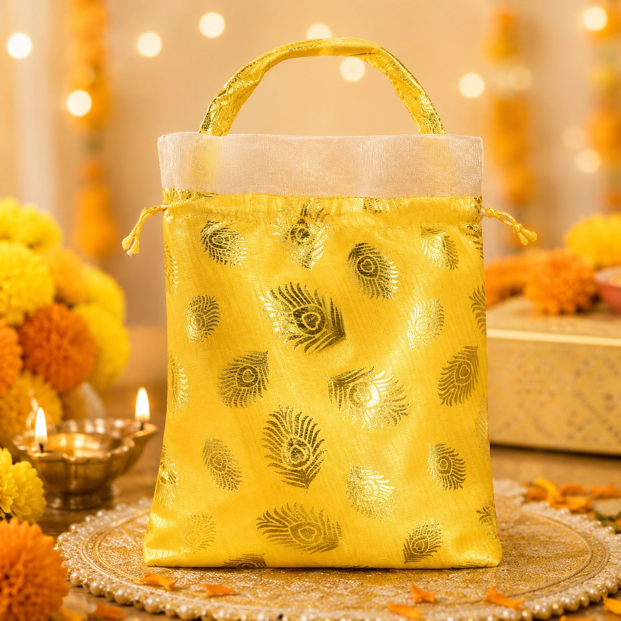 (R-003) (MOQ: 10 Pieces) Silky Shiny Return Gift Bag for Functions & Celebrations