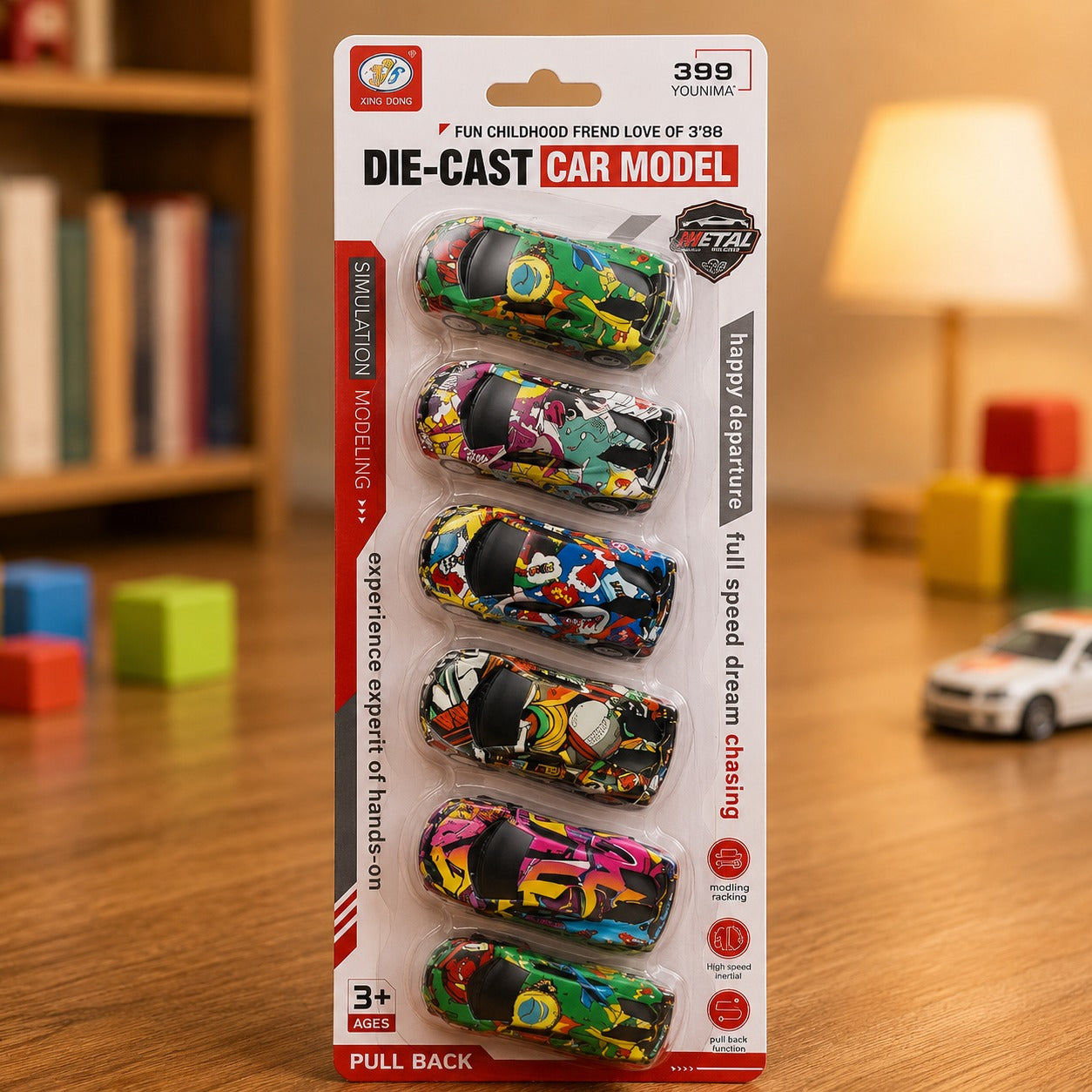 (T-020) Unbreakable Mini Cars for Kids | Pull Back Metal Toy (1 Pack - 6 Pcs)