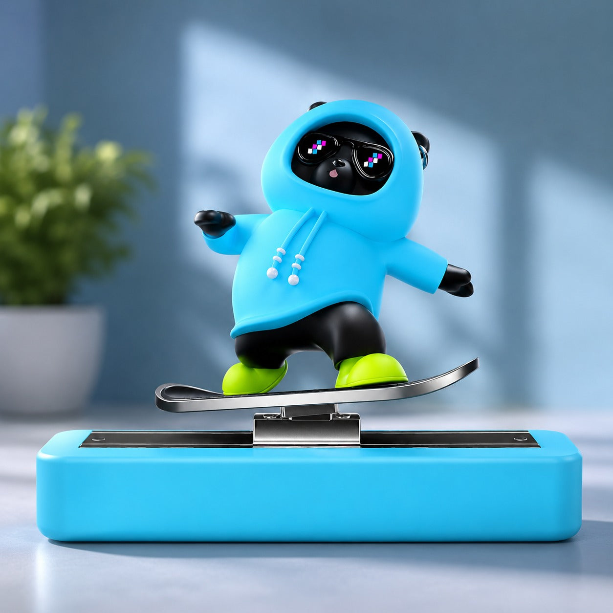 (C-005) Skateboarding Bear Car Dashboard Toy - Dancing Bear Car Dashboard