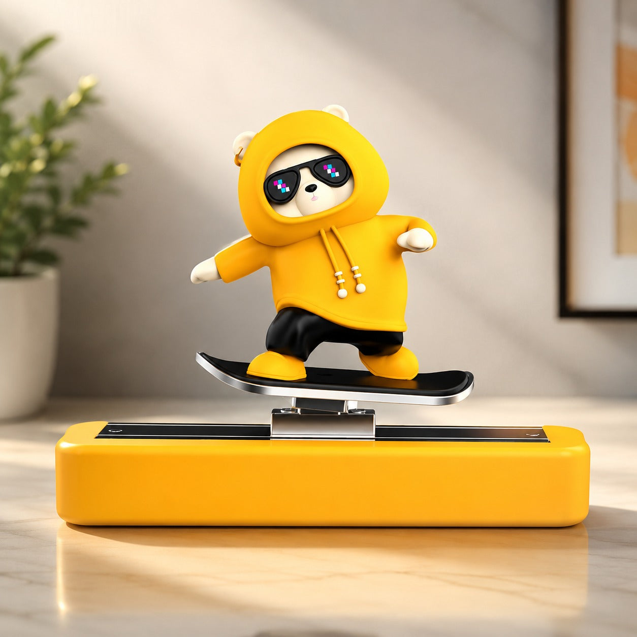 (C-005) Skateboarding Bear Car Dashboard Toy - Dancing Bear Car Dashboard
