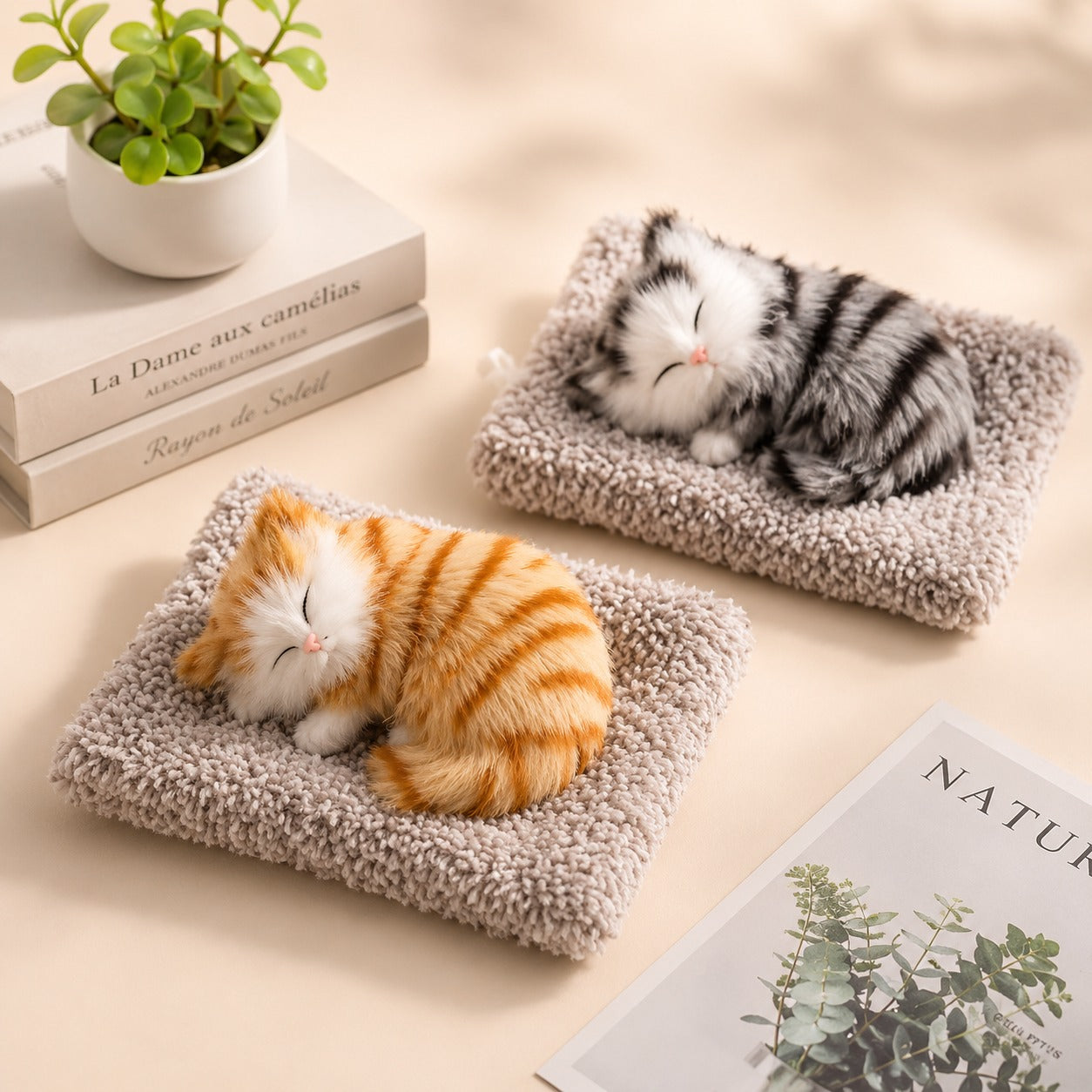 (KA-003) Ultra Soft Black & White Cat Plush Toy – Cute Stuffed Kitten Pillow