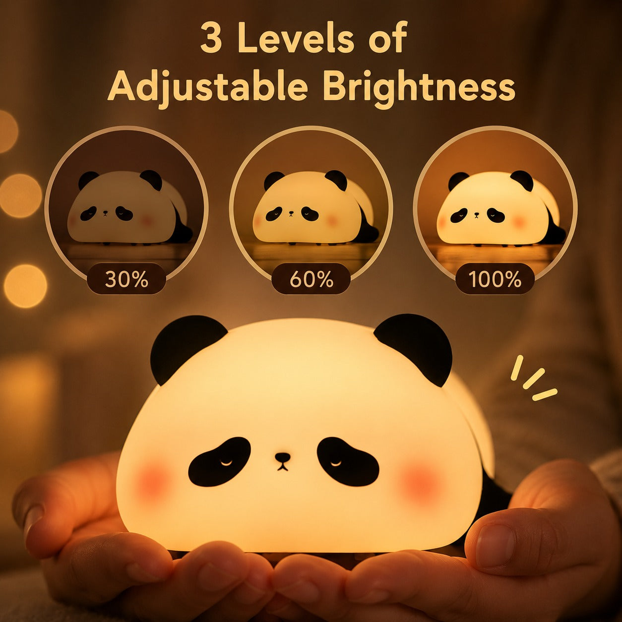 (LI-013) Rechargeable Silicone Panda Night Light – Cute LED Sleeping Lamp