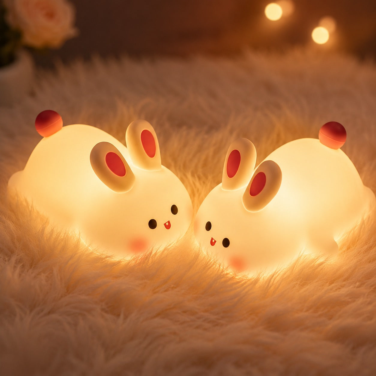 (LI-012 D) (MOQ: 4 Pcs) Mini Rabbit Lamp (Small Size) – Warm Yellow LED Night Light