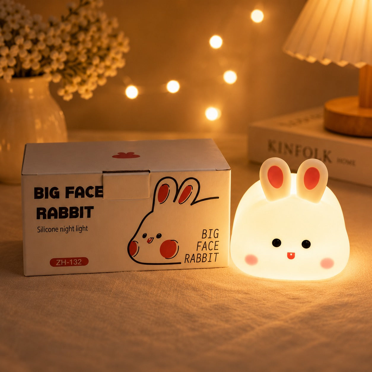 (LI-019) Big Sleeping Rabbit LED Night Lamp – Soft Silicone Rechargeable Bedside Lamp