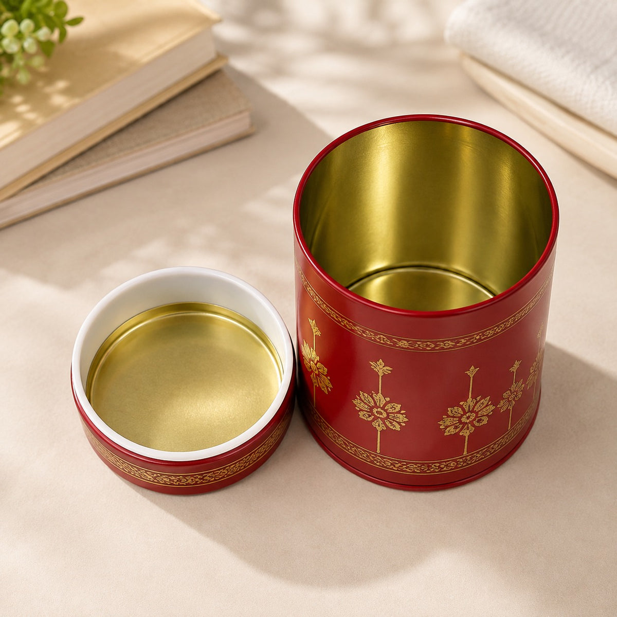 (R36) (MOQ: 4 Pcs) Metal Print Tin Container for Storage & Gifting