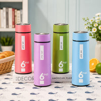 (B-006) (MOQ: 12 Pcs) Smart 6 Cup 450ml Glass Water Bottle with Silicone Sleeve